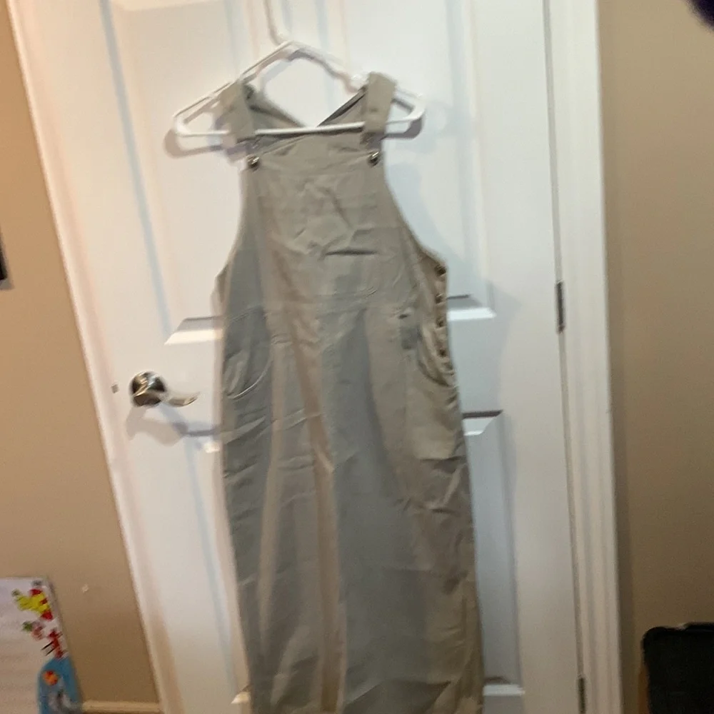 Woolrich khaki overall long dress  cottagecore 100% cotton - Picture 4 of 8